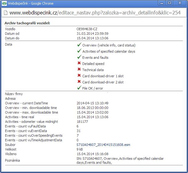  Dem User steht eine Detailansicht des Dateninhalts zur Verf�gung.